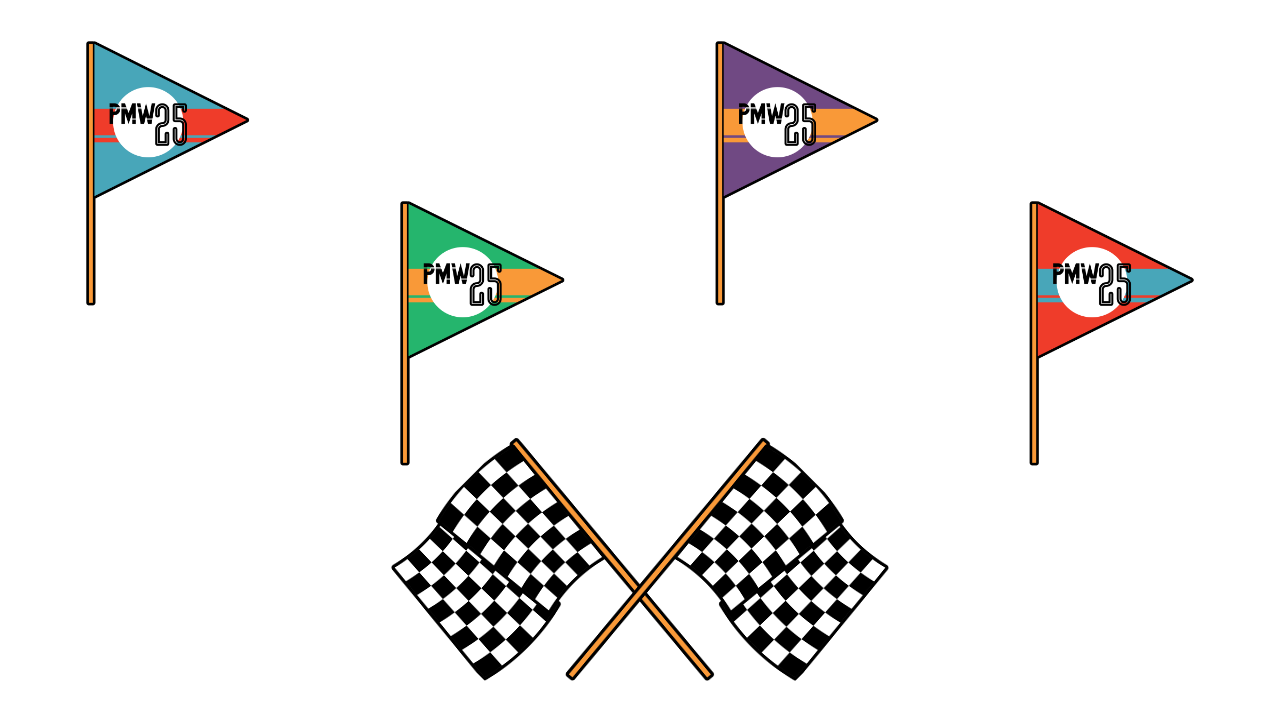 Flags in many colors