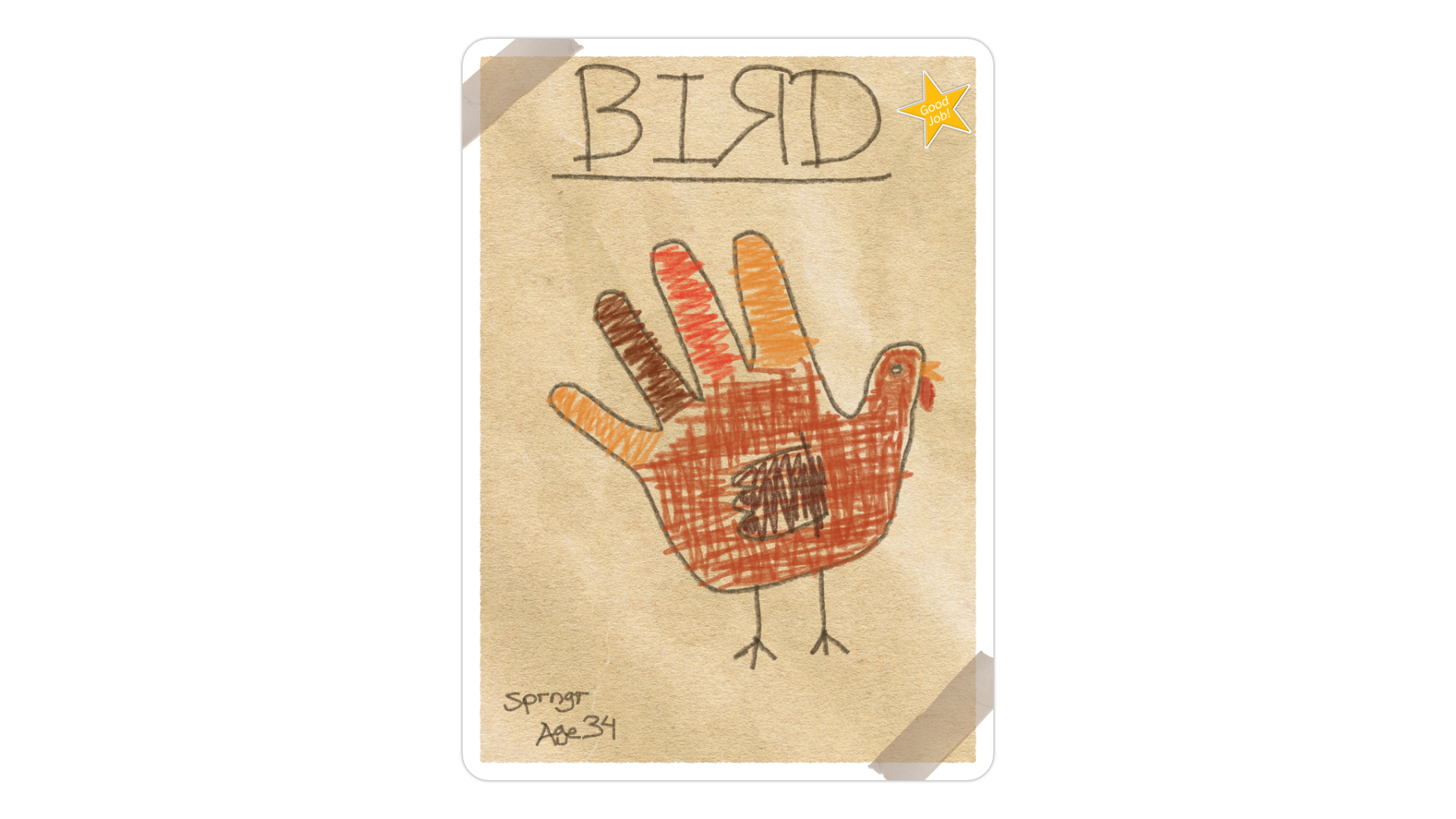 Hand bird drawing